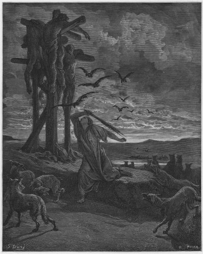 La gentilezza di Rizpa verso i morti da Gustave Dore